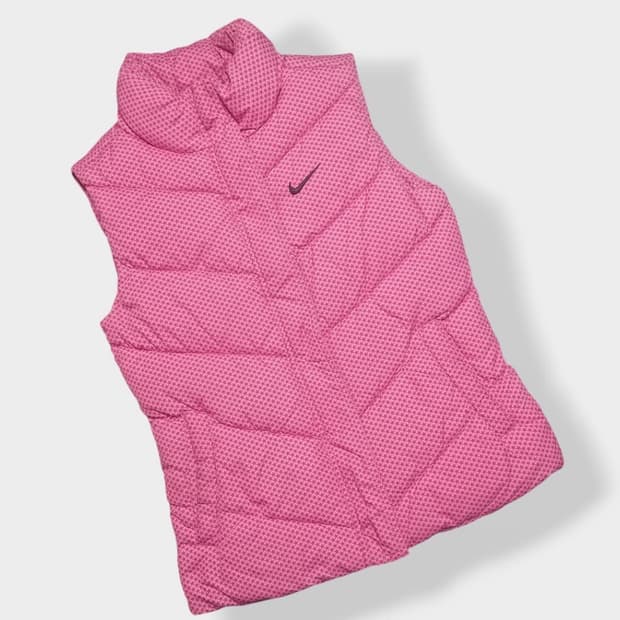 Nike pink vest 나이키 별패턴 패딩조끼 핑크