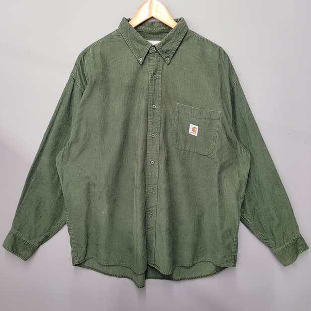 Carhartt 칼하트 코듀로이 셔츠 그린