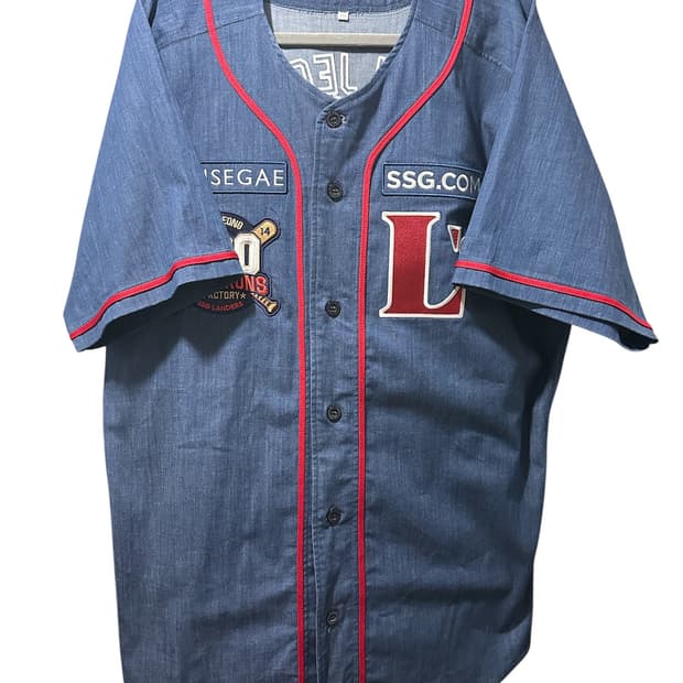 ssg랜더스 최정 400홈런 기념 데님 유니폼 110