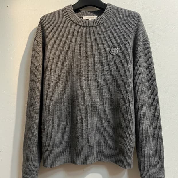 메종 키츠네 폭스 헤드 패치 니트