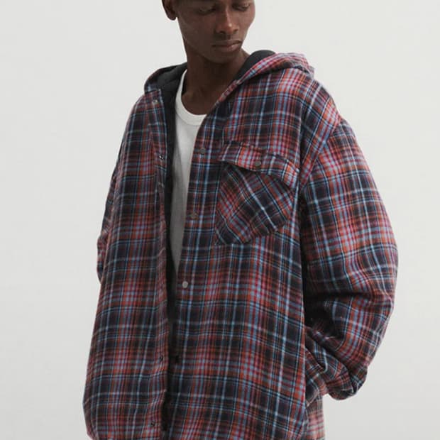 DNSR 퀼팅 후드 셔츠