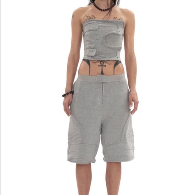 604서비스 BIKER BANDING SWEAT SHORT