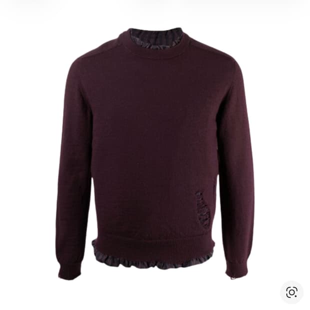 메종 마르지엘라 풀오버 레이어드 니트 보르도