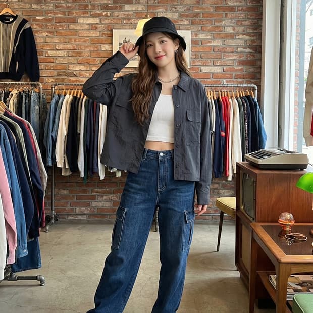 에디바우어 여성 투포켓 나일론 셔츠 자켓