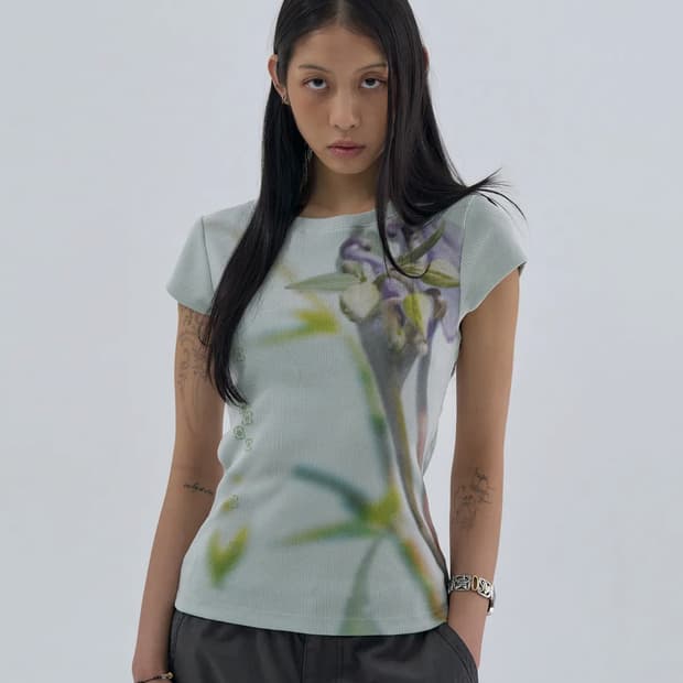 Flower Half Sleeve-green Mint