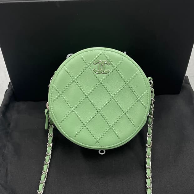 샤넬 탬버린 캐비어 미니 체인 크로스백