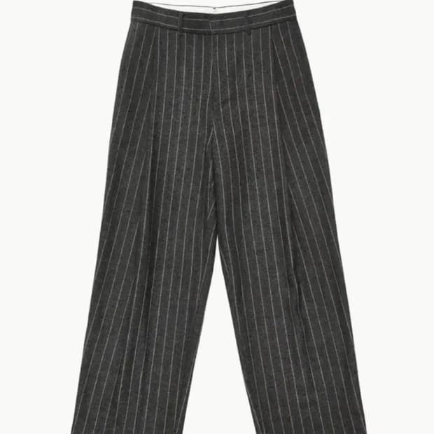 (L) 아모멘토 울 스트라이프 마틴 팬츠 그레이