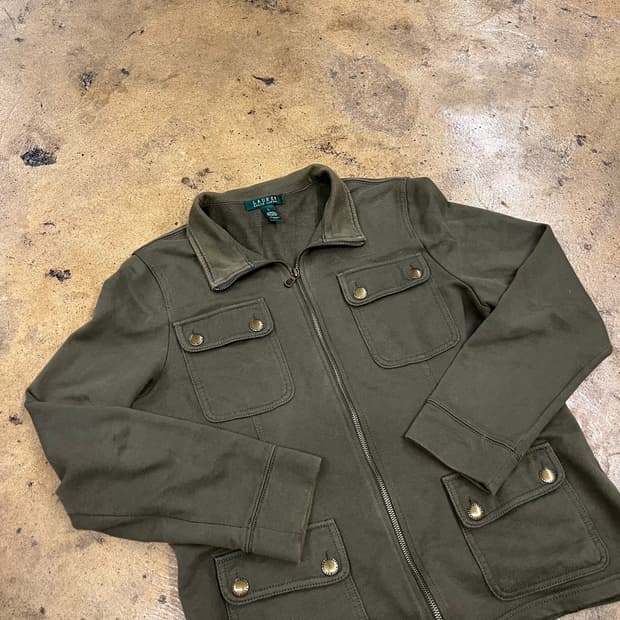 폴로 랄프로렌 다크카키 코튼 자켓