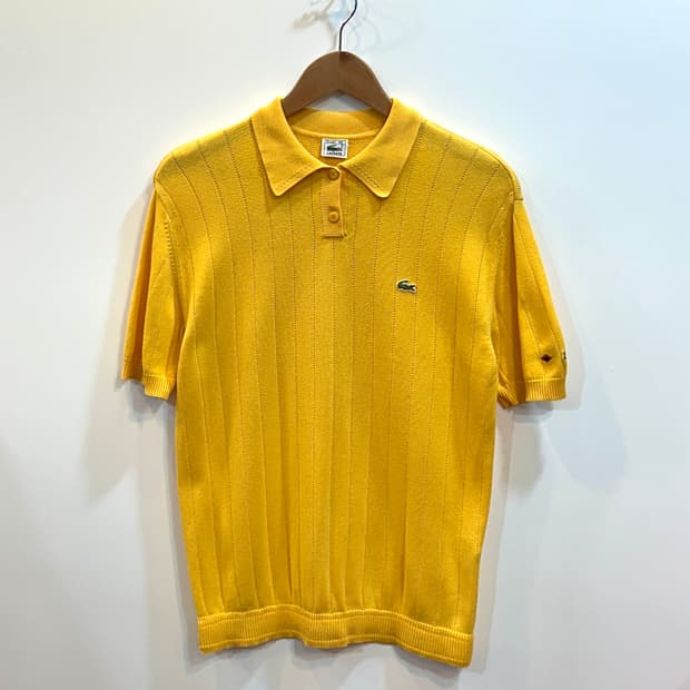 라코스테 여성 골지 반팔 니트 옐로우