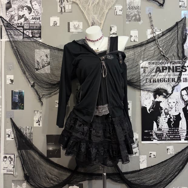 Y2K slim Buckle Hoodie zip up 