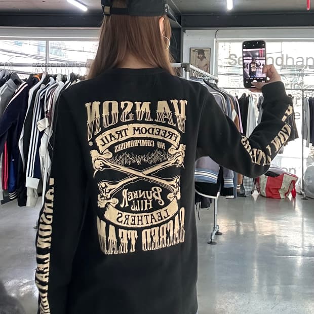 벤슨 Bunker Hill 본 와플 롱슬리브 긴팔티