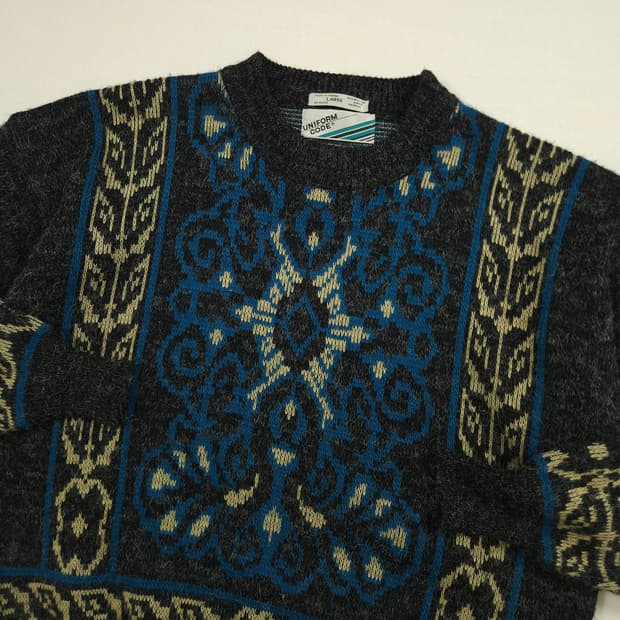 L(100)유니폼코드 에스닉자카드 패턴 울니트