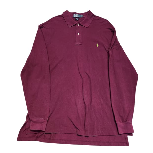 폴로 랄프로렌 버건디 긴팔 카라티 (2XL Tall / 빅사이즈)