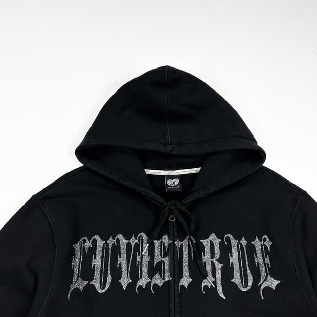 러브이즈트루 레터링 블랙 후드집업 (Free 여성추천)