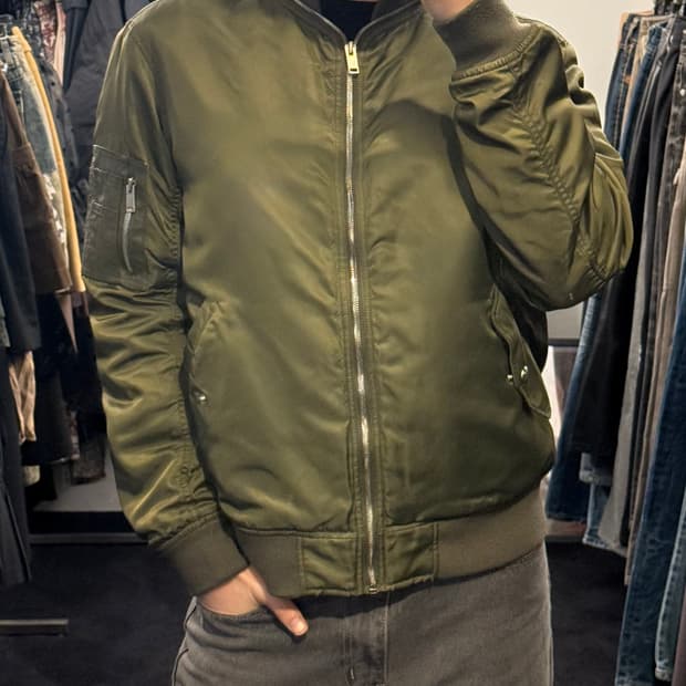 PLAC 플랙 카키 항공 ma1 ma-1 봄버 블루종 L 100 지퍼