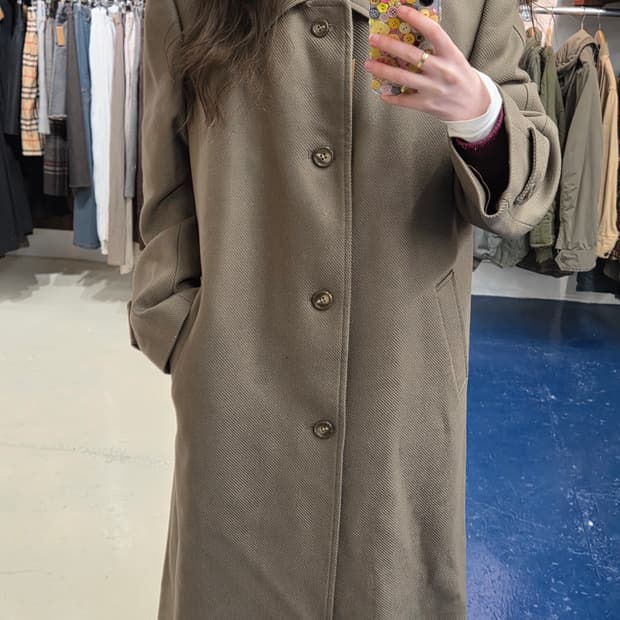 2000s YSL 입생로랑 베이지 롱 코트