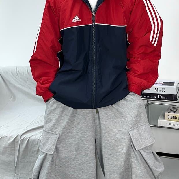 아디다스 00s 네이비 레드 누빔 자켓 XL