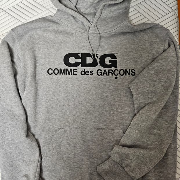 CDG 후드 스웨트셔츠 그레이