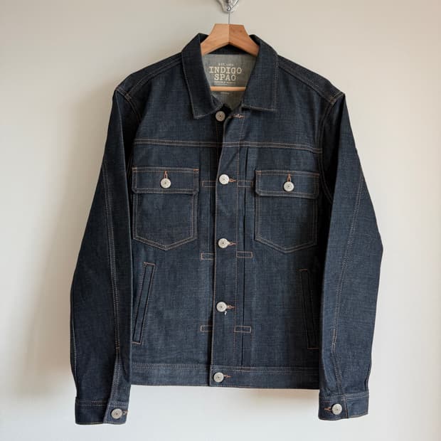 인디고 스파오(INDIGO SPAO) 셀비지 데님자켓