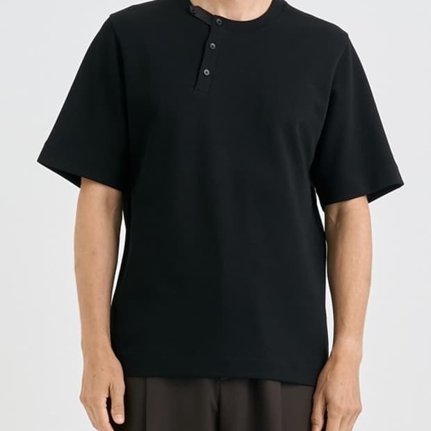 이레니사 레더탭 크루넥 티셔츠 2사이즈 블랙 THE TOKYO 별주