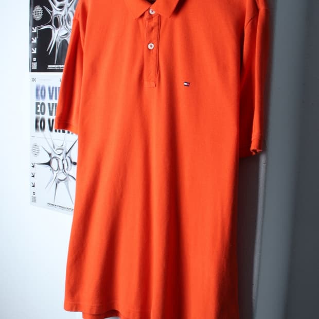 (XL-2XL) 타미힐피거 반팔 카라 티셔츠 빅사이즈 오렌지-H31676