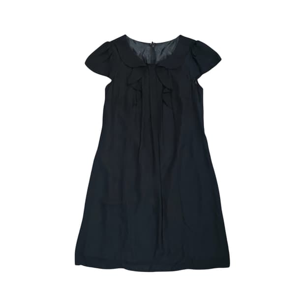 Japanese vtg 블랙 쉬폰 러플 원피스