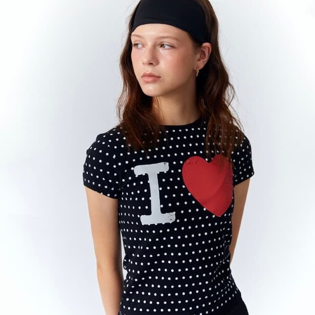 RETRIEVERCLUB I LOVE CROP TEE (BLACK)