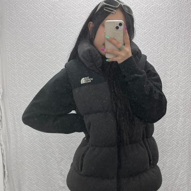 노스페이스 눕시 넥워머 거위털 패딩 조끼 95 C06864