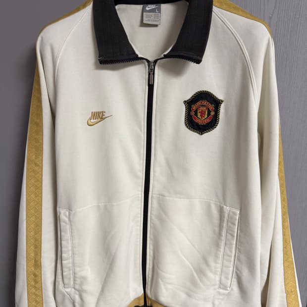 07-08 나이키 맨체스터 유나이티드 트랙 자켓 집업 화이트&골드