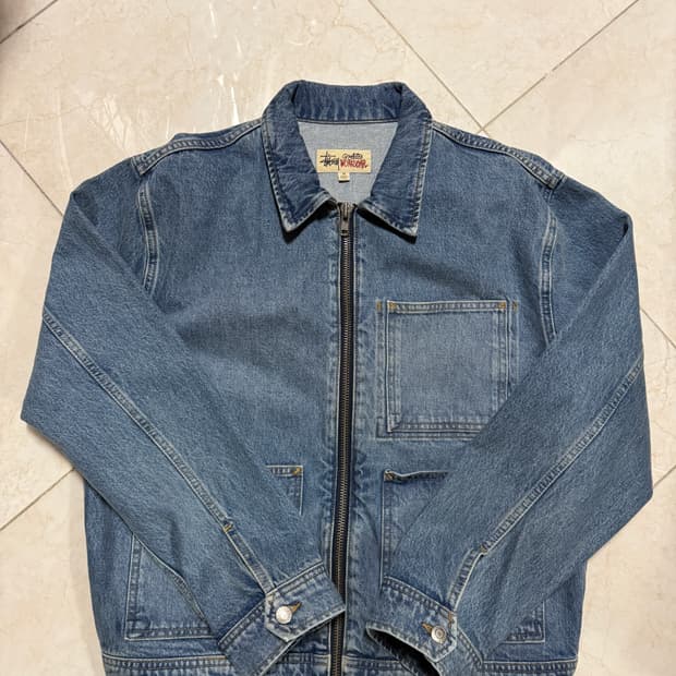스투시 데님 집 워크자켓