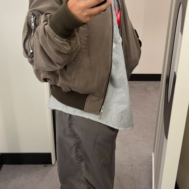 토니웩 RAYON TWILL BOMBER JAKET SAGE