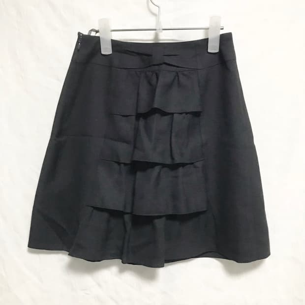 빈티지 긱시크 아카이브 리본 프릴 미디 스커트