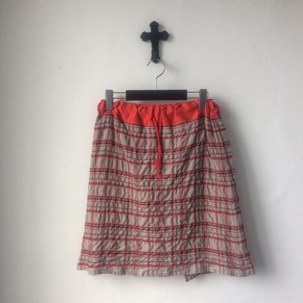 Check pattern mini skirt