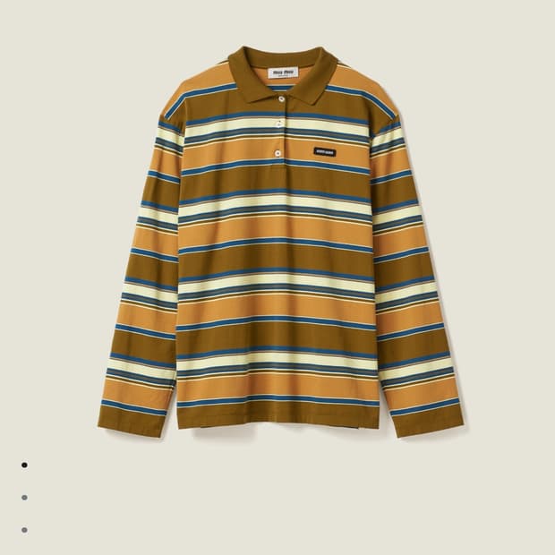 [S] 미우미우 코튼 저지 폴로 셔츠 스트라이프