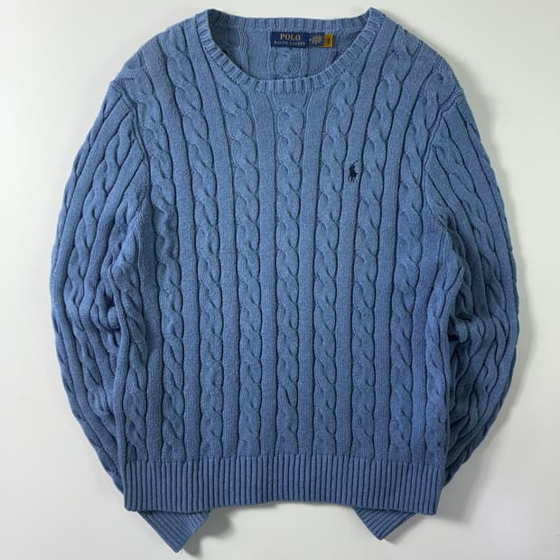 Polo 폴로 랄프로렌 현행 소라 케이블 라운드 니트
