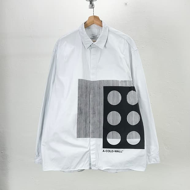 어콜드월 21fw 화이트 프로젝션 오버 셔츠