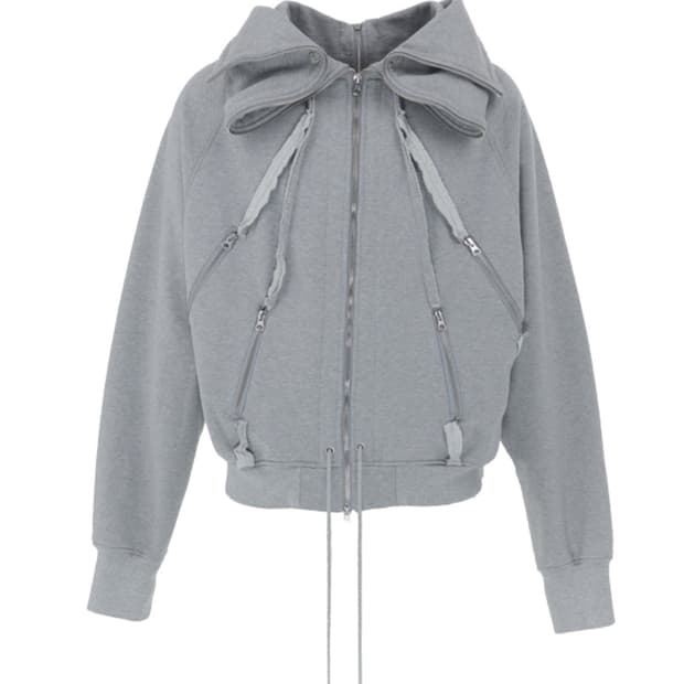 [S] 써저리 백 포스 스웻 자켓 멜란지 그레이