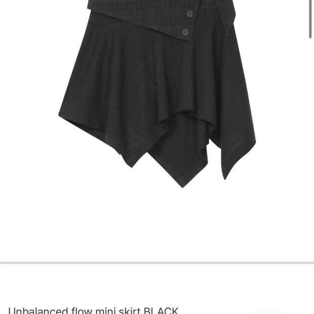 미세키 서울 Unbalanced flow mini skirt BLACK