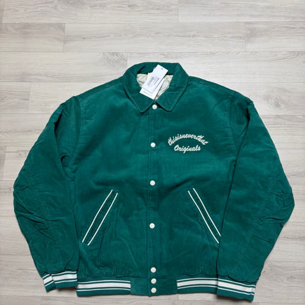 디스이즈네버댓 코듀로이 바시티 그린 M사이즈 판매