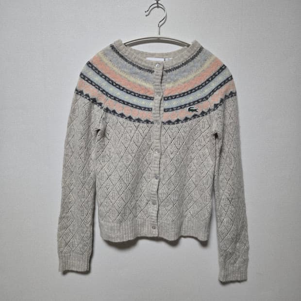 라코스테 울 가디건/ 여성 가디건/ 여자 가디건 