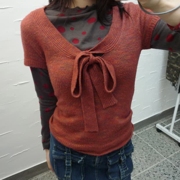 Ribbon deep orange knit