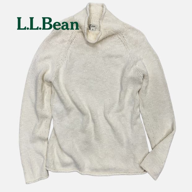 L.L.BEAN vintage texture ivory knit