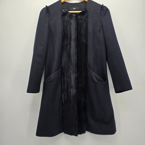 SYSTEM 블랙 프릴 간절기 코트 XS