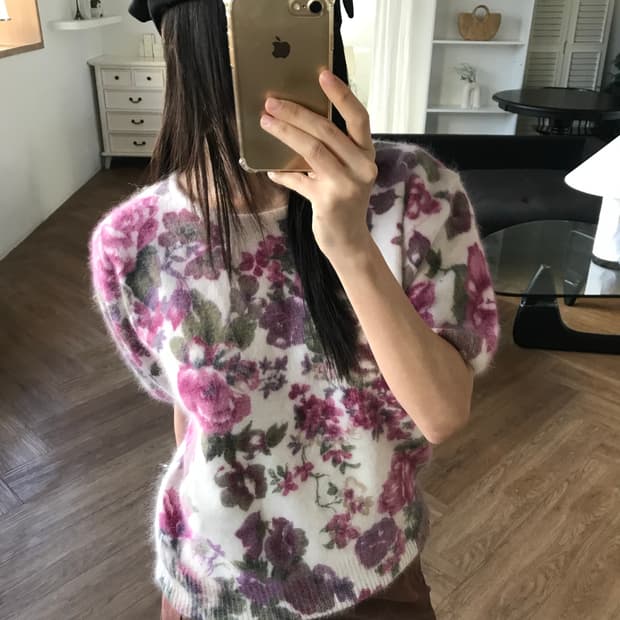 vintage flower pattern knit