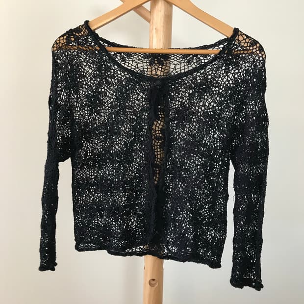 오리엔탈 블랙 니트 가디건