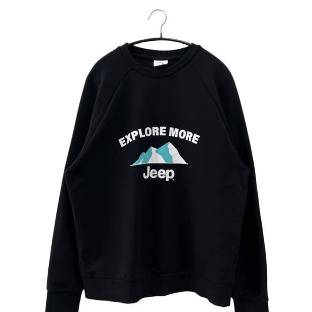 (XL) JEEP 로고 프린팅 맨투맨 블랙