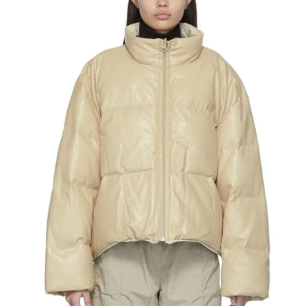 아모멘토 리버시블 레더 패딩