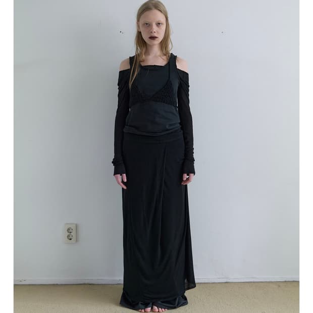 DRAPED DOUBLE LAYERED SKIRT