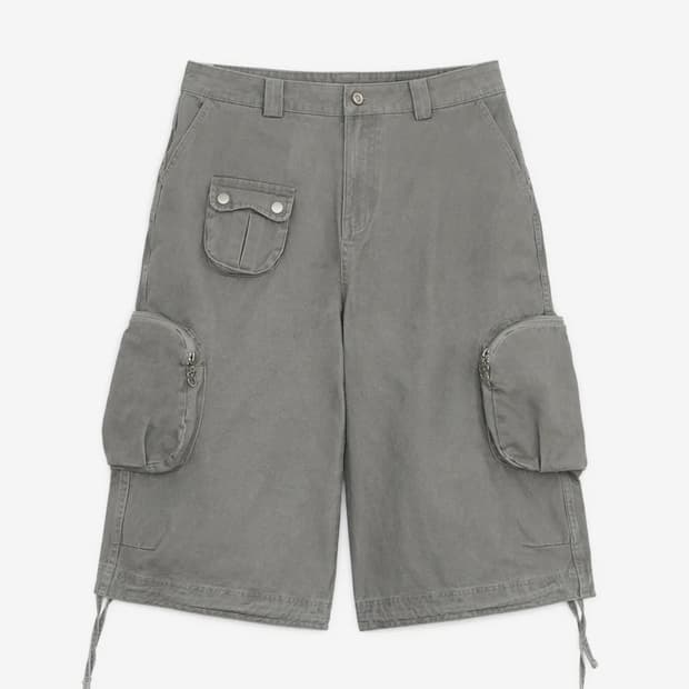 허그유어스킨 워시드 버뮤다 카고팬츠