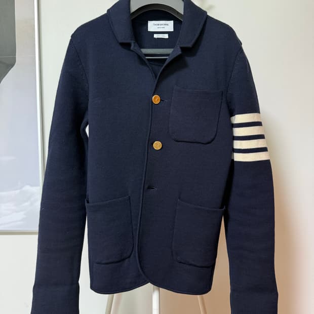 코튼 니트 블레이저 